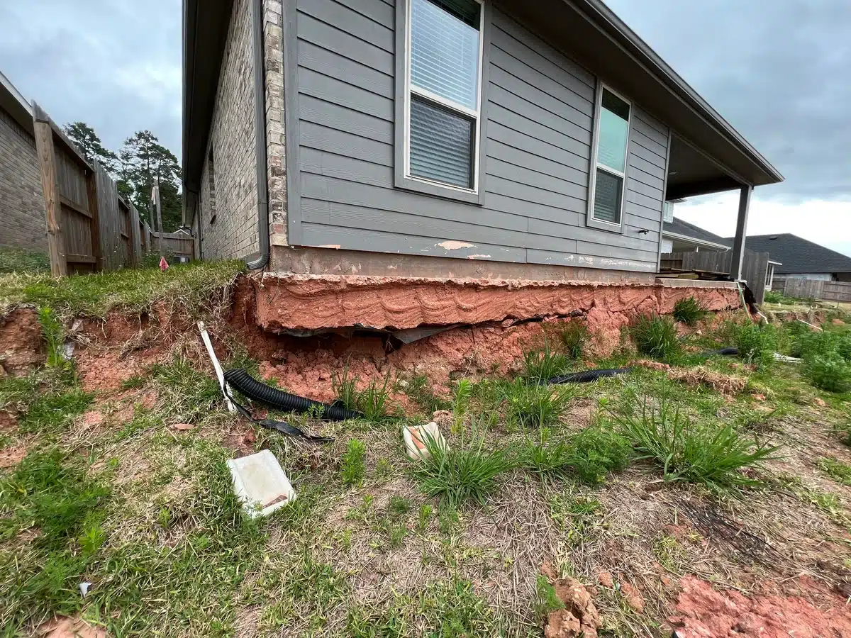 closeup view of home structural foundation failure in need of repair