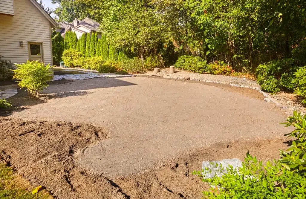 leveling a yard to prepare for residential landscaping