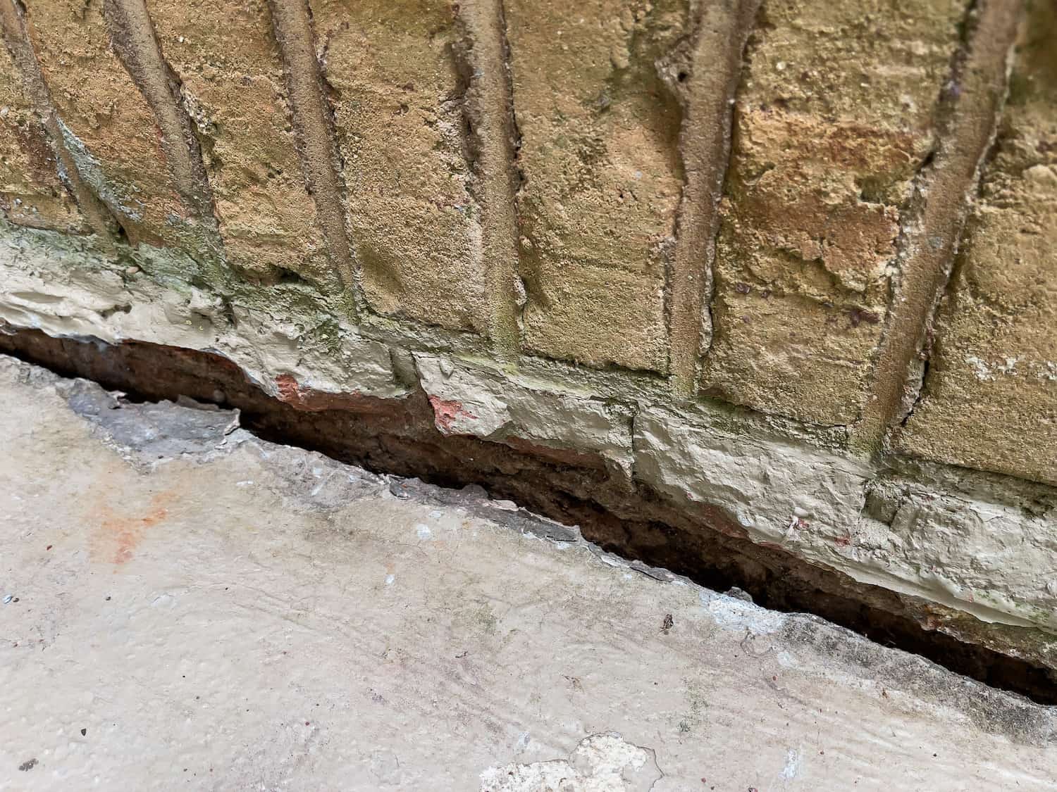 house settling torn up foundation