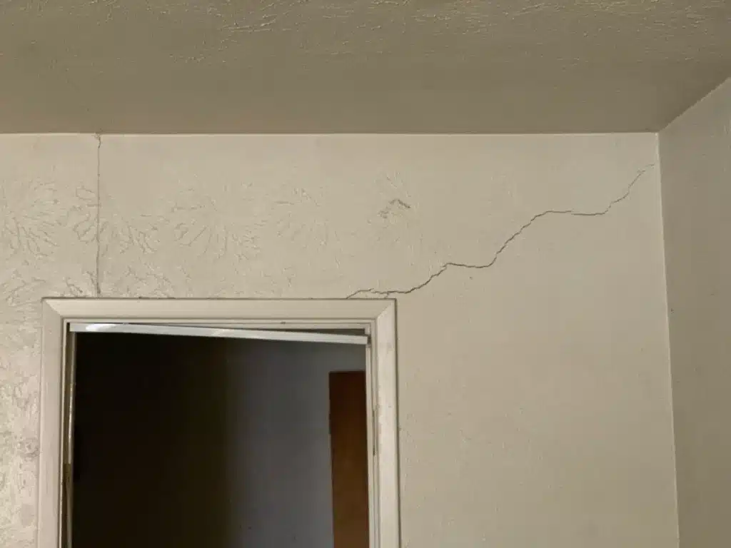 diagonal foundation crack repair on home wall