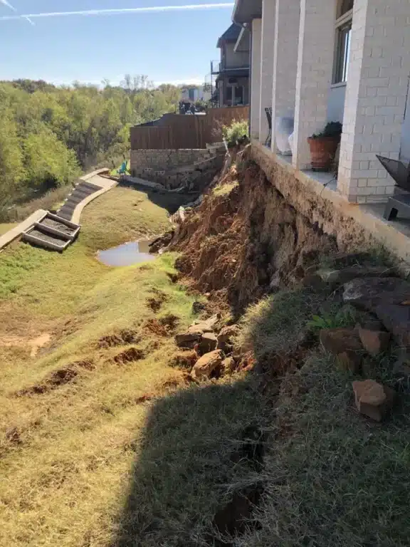 side view of foundation failure