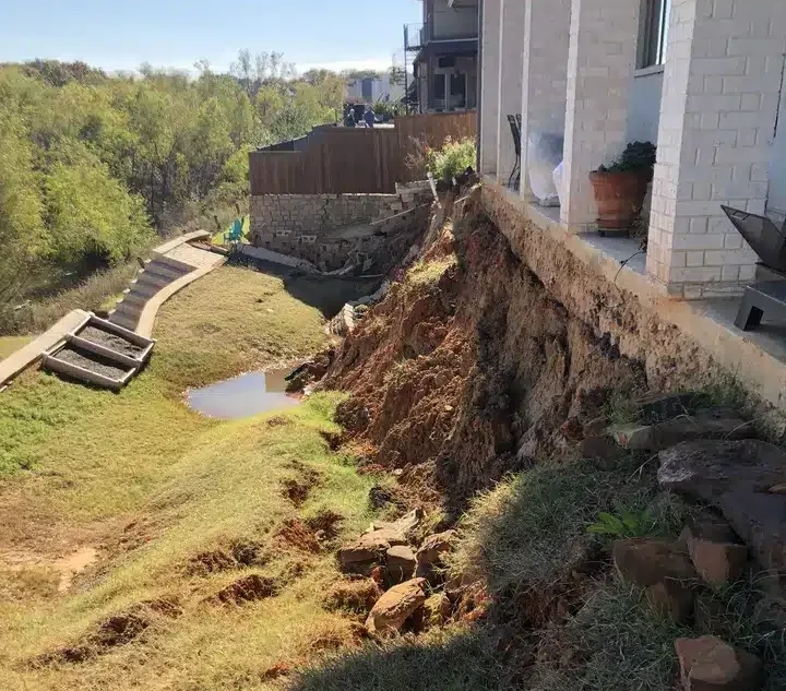 side view of foundation failure